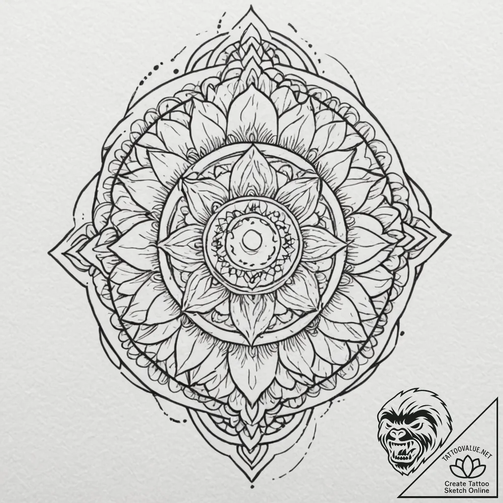 N, tattoo drawing outline, on a clean white p... - tattoo sketch (№1752253954_0, 11.07.2025 17:12) — tattoovalue.net