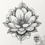Feathered bloom blooming in shadows, ink illu… – tattoo sketch (№1752254037_0, 11.07.2025 17:13) — tattoovalue.net
