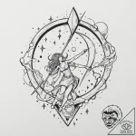 Astral scythe cutting through space, tattoo s… – tattoo sketch (№1752254870_0, 11.07.2025 17:27) — tattoovalue.net