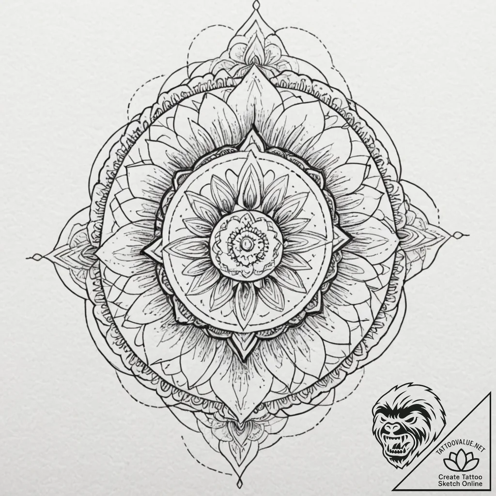 Needle blade beneath spectral tree, tattoo sk... - tattoo sketch (№1752254954_0, 11.07.2025 17:29) — tattoovalue.net
