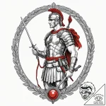 Roman legionary, concept art for tattoo, blac… – tattoo sketch (№1752255538_0, 11.07.2025 17:38) — tattoovalue.net
