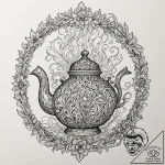 Kettle with spectral smoke, tattoo flash shee… – tattoo sketch (№1752255706_0, 11.07.2025 17:41) — tattoovalue.net