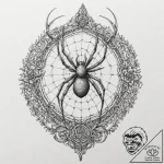Lute with strings made of spider silk, artist… – tattoo sketch (№1752256041_0, 11.07.2025 17:47) — tattoovalue.net