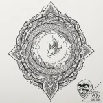 Koi dragon swimming through storm, tattoo ske… – tattoo sketch (№1752256544_0, 11.07.2025 17:55) — tattoovalue.net