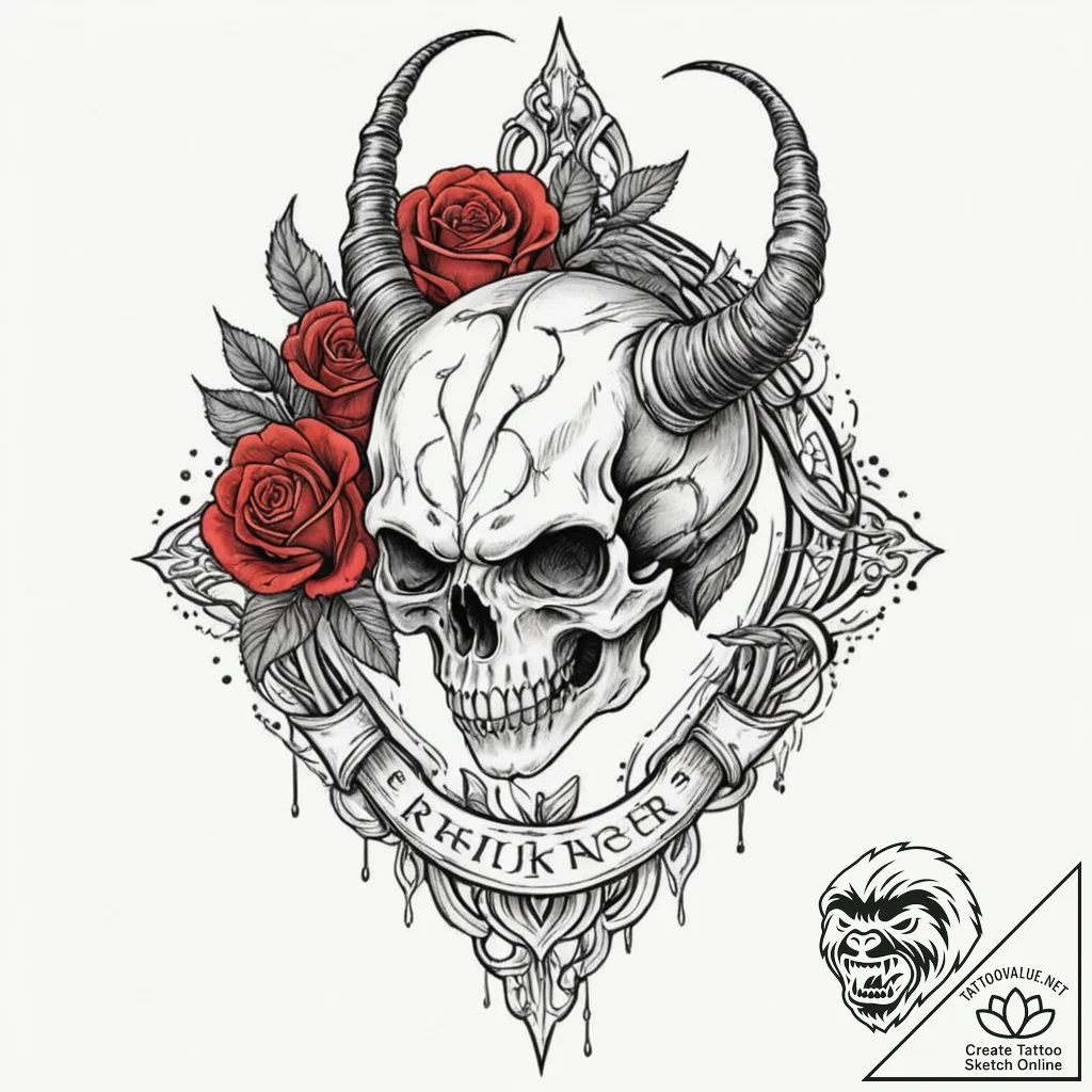 Kirin hoof on cracked sigil, tattoo sketch de... - tattoo sketch (№1752256628_0, 11.07.2025 17:57) — tattoovalue.net