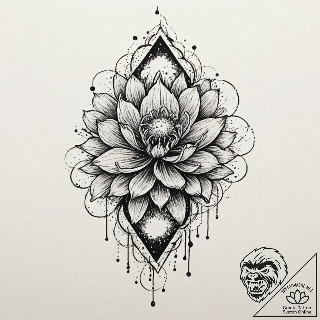 Nebula blossom devouring relic, concept art f... - tattoo sketch (№1752256878_0, 11.07.2025 18:01) — tattoovalue.net