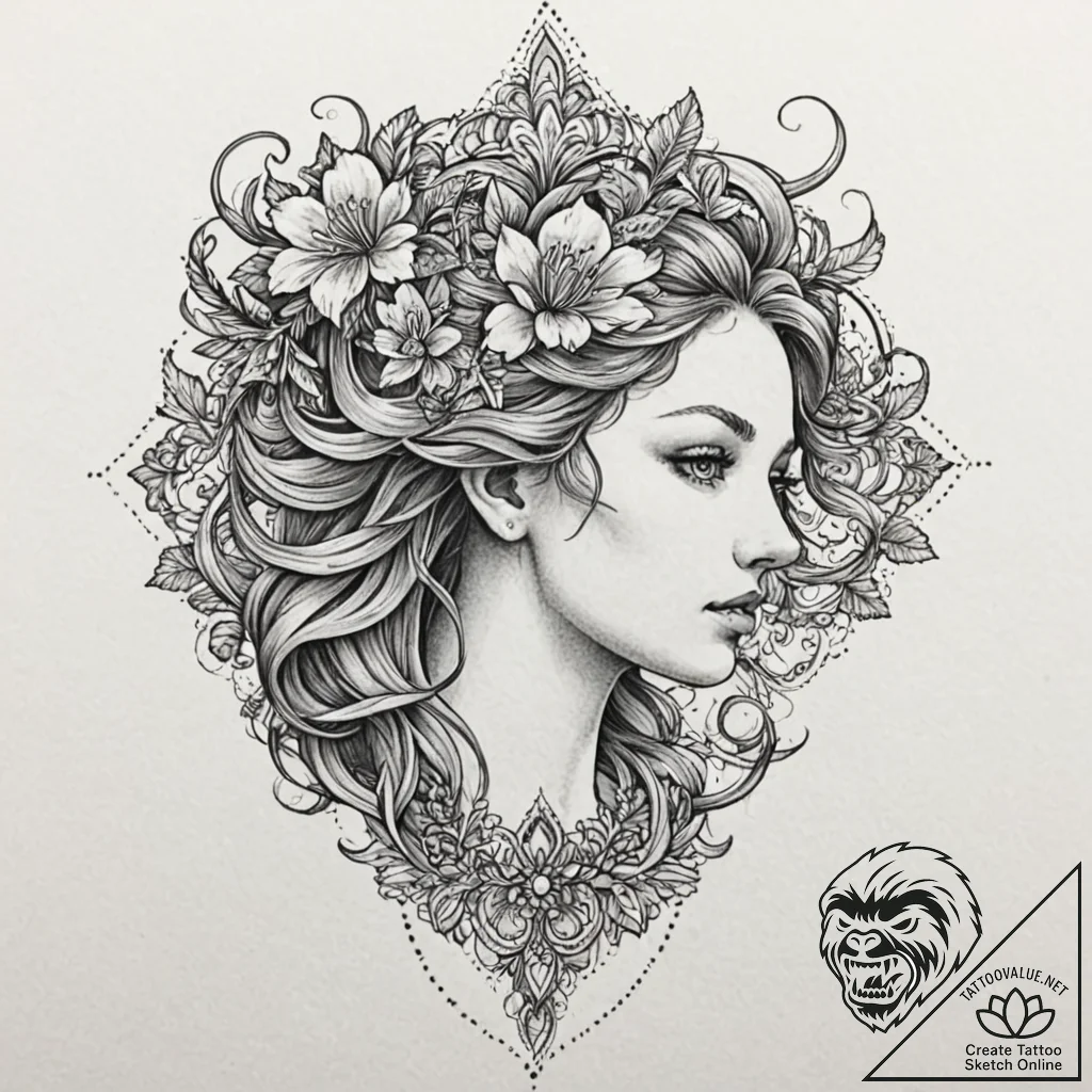 Themis, tattoo line art, on a clean white pap... - tattoo sketch (№1752257884_0, 11.07.2025 18:18) — tattoovalue.net