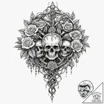 Yggdrasil (world tree) with feminine, gracefu… – tattoo sketch (№1752257968_0, 11.07.2025 18:19) — tattoovalue.net