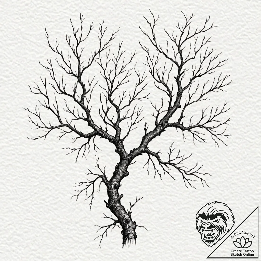 Withered vines binding ancient relic, concept... - tattoo sketch (№1752259227_0, 11.07.2025 18:40) — tattoovalue.net