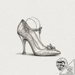 Glass slipper from cinderella, with a crack i… – tattoo sketch (№1752259730_0, 11.07.2025 18:48) — tattoovalue.net