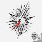 A powerful bolt of lightning striking a tree,… – tattoo sketch (№1752260231_0, 11.07.2025 18:57) — tattoovalue.net