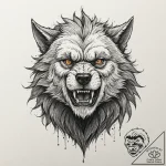 A werewolf mid-transformation – tattoo sketch (№1752260482_0, 11.07.2025 19:01) — tattoovalue.net