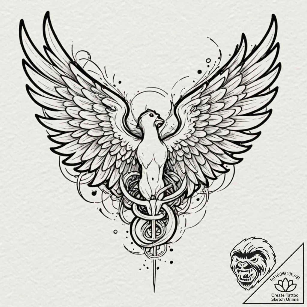 Hermes' wings, ink illustration for tattoo, o... - tattoo sketch (№1752261654_0, 11.07.2025 19:20) — tattoovalue.net