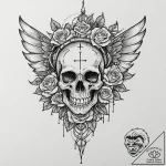 Beetle with mechanical wings, tattoo sketch d… – tattoo sketch (№1752261995_0, 11.07.2025 19:26) — tattoovalue.net