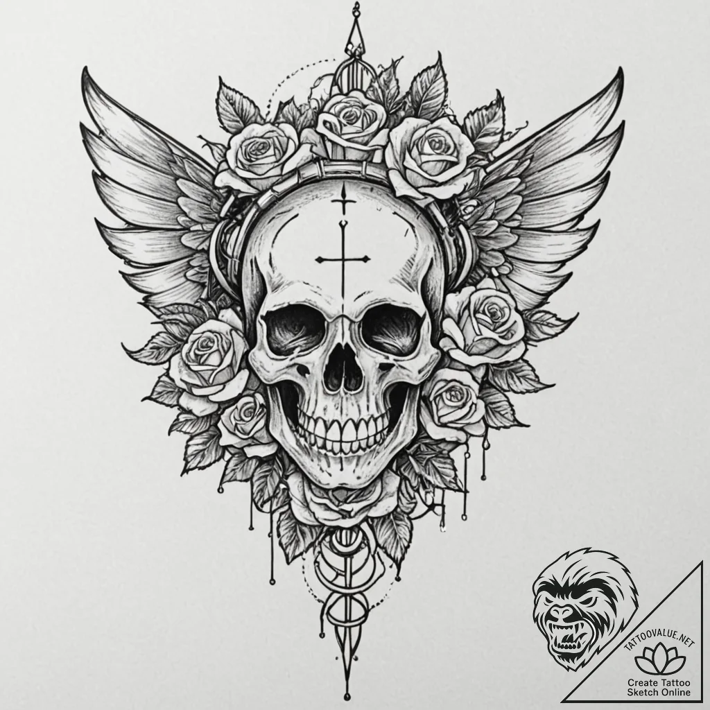 Beetle with mechanical wings, tattoo sketch d... - tattoo sketch (№1752261995_0, 11.07.2025 19:26) — tattoovalue.net