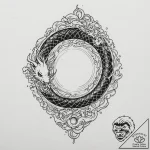 Hallowed serpent through spectral rift, tatto… – tattoo sketch (№1752262162_0, 11.07.2025 19:29) — tattoovalue.net