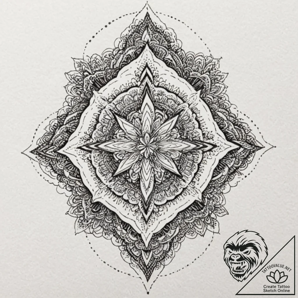 S, ink illustration for tattoo, dotwork tatto... - tattoo sketch (№1752262412_0, 11.07.2025 19:33) — tattoovalue.net