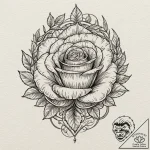 Engraved talon clutching rose, concept art fo… – tattoo sketch (№1752262580_0, 11.07.2025 19:36) — tattoovalue.net