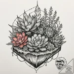 A terrarium with succulents, tattoo sketch de… – tattoo sketch (№1752263085_0, 11.07.2025 19:44) — tattoovalue.net