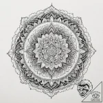 Burning path through ancient forest, ink illu… – tattoo sketch (№1752263168_0, 11.07.2025 19:46) — tattoovalue.net