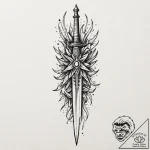 Arcane dagger pulsing with energy, tattoo lin… – tattoo sketch (№1752263418_0, 11.07.2025 19:50) — tattoovalue.net