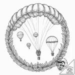 Paratroopers descending from the sky, tattoo… – tattoo sketch (№1752263839_0, 11.07.2025 19:57) — tattoovalue.net