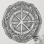 Frosted blade in ritual circle, tattoo line a… – tattoo sketch (№1752264008_0, 11.07.2025 20:00) — tattoovalue.net