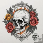 Orb forged from bone and flame, ink illustrat… – tattoo sketch (№1752264095_0, 11.07.2025 20:01) — tattoovalue.net