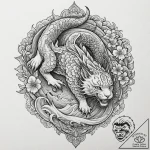 Lynx, concept art for tattoo, on a clean whit… – tattoo sketch (№1752264350_0, 11.07.2025 20:05) — tattoovalue.net