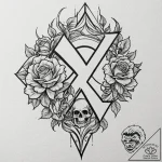 Xenon flame devouring rune, tattoo drawing ou… – tattoo sketch (№1752265016_0, 11.07.2025 20:16) — tattoovalue.net