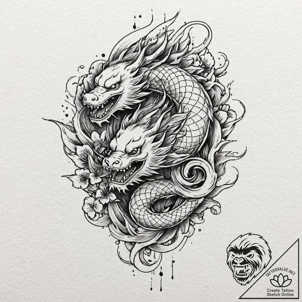 The biohazard symbol, ink illustration for ta... - tattoo sketch (№1752266942_0, 11.07.2025 20:49) — tattoovalue.net