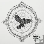 Spectral raven beneath starlit sky, tattoo sk… – tattoo sketch (№1752267863_0, 11.07.2025 21:04) — tattoovalue.net
