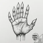 Yeti claw gripping bone relic, tattoo drawing… – tattoo sketch (№1752272123_0, 11.07.2025 22:15) — tattoovalue.net