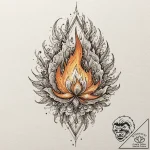Etched relic burning in ice, concept art for… – tattoo sketch (№1752272719_0, 11.07.2025 22:25) — tattoovalue.net