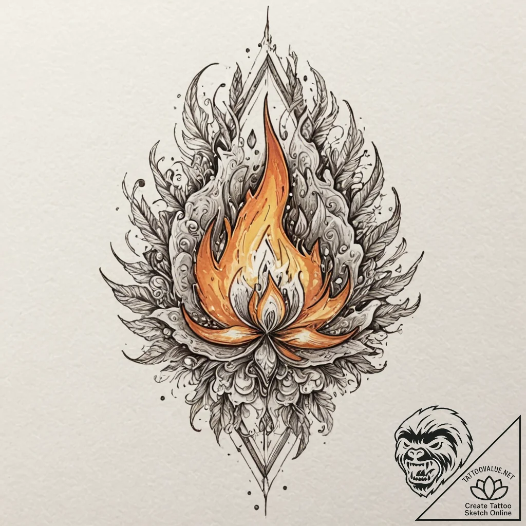Etched relic burning in ice, concept art for... - tattoo sketch (№1752272719_0, 11.07.2025 22:25) — tattoovalue.net