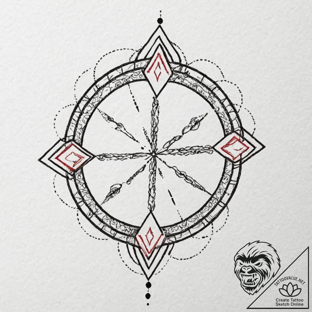Bone sigil glowing faintly, tattoo line art,... - tattoo sketch (№1752273674_0, 11.07.2025 22:41) — tattoovalue.net
