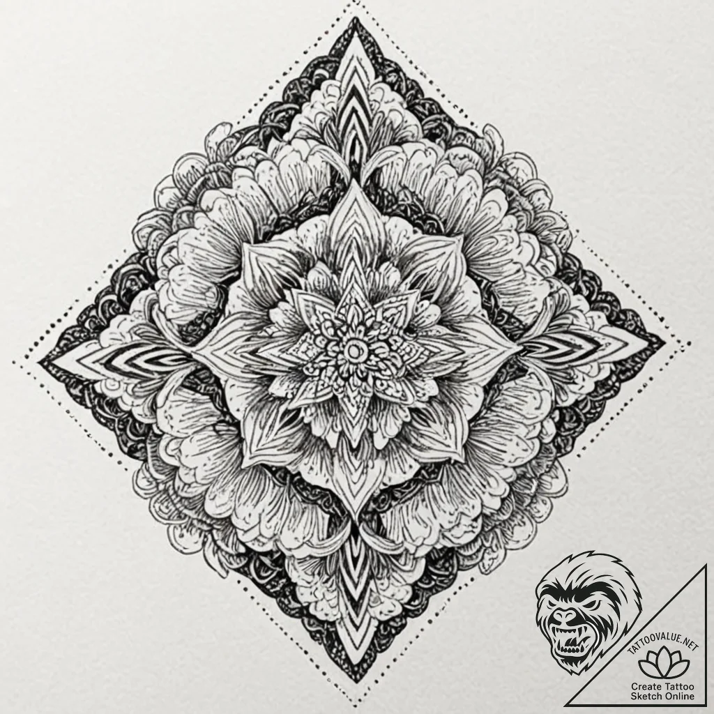 T, tattoo line art, highly detailed, intricat... - tattoo sketch (№1752274502_0, 11.07.2025 22:55) — tattoovalue.net