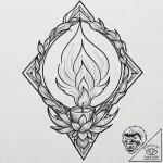 A single burning match, tattoo flash sheet de… – tattoo sketch (№1752275343_0, 11.07.2025 23:09) — tattoovalue.net