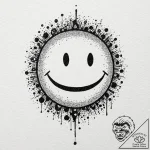 Glitching smiley face emoticon, tattoo sketch… – tattoo sketch (№1752275763_0, 11.07.2025 23:16) — tattoovalue.net