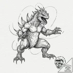 Kaiju claw tearing starlight, tattoo drawing… – tattoo sketch (№1752275847_0, 11.07.2025 23:17) — tattoovalue.net