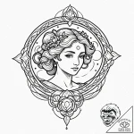 Symbol of a goddess (e.g., venus’s mirror, di… – tattoo sketch (№1752275933_0, 11.07.2025 23:18) — tattoovalue.net
