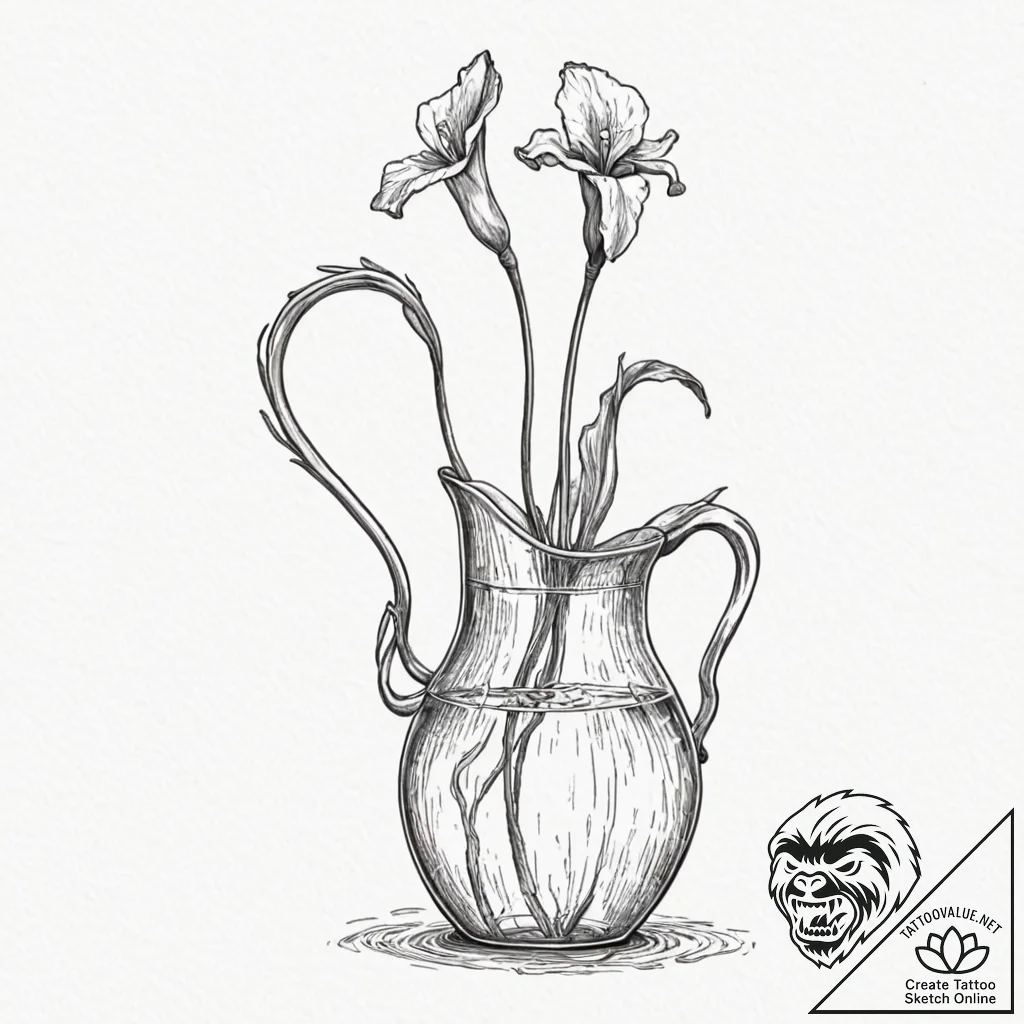 Pitcher plant - tattoo sketch (№1752276861_0, 11.07.2025 23:34) — tattoovalue.net