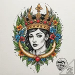 Leaf blade crowned in frost, tattoo drawing o… – tattoo sketch (№1752276946_0, 11.07.2025 23:35) — tattoovalue.net