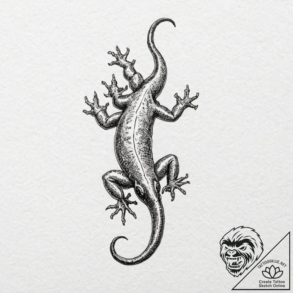 Salamander - tattoo sketch (№1752277031_0, 11.07.2025 23:37) — tattoovalue.net