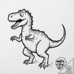 Internet browser error dinosaur, running, tat… – tattoo sketch (№1752277116_0, 11.07.2025 23:38) — tattoovalue.net