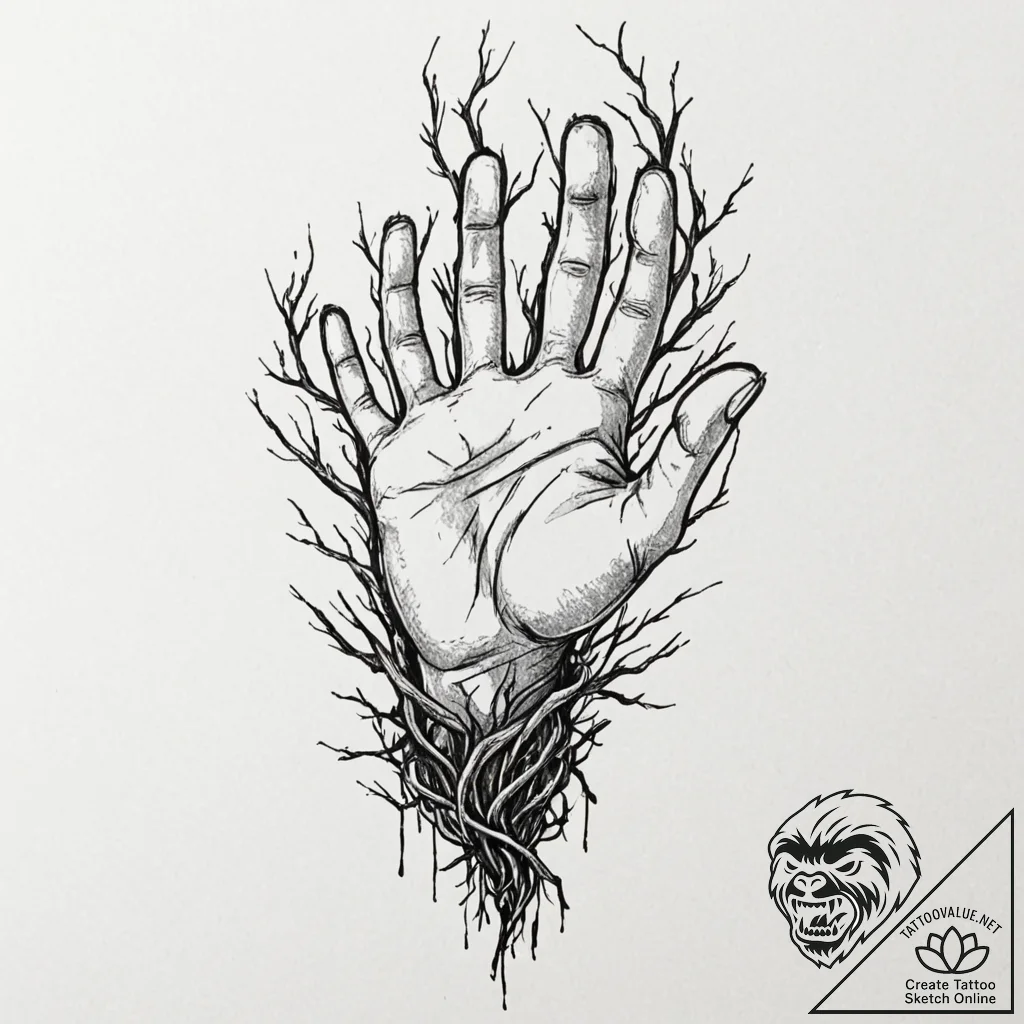 Priestр р†р вђљрівђћсћs staff wrapped in root... - tattoo sketch (№1752278548_0, 12.07.2025 00:02) — tattoovalue.net