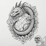 Iron relic crowned with bone, ink illustratio… – tattoo sketch (№1752278884_0, 12.07.2025 00:08) — tattoovalue.net