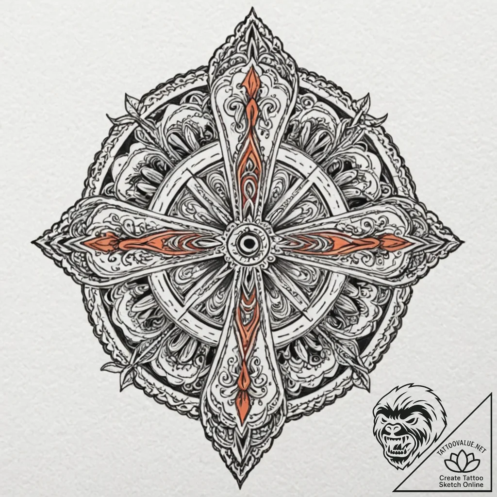 Maltese cross, symbolizing protection and cou... - tattoo sketch (№1752282647_0, 12.07.2025 01:10) — tattoovalue.net