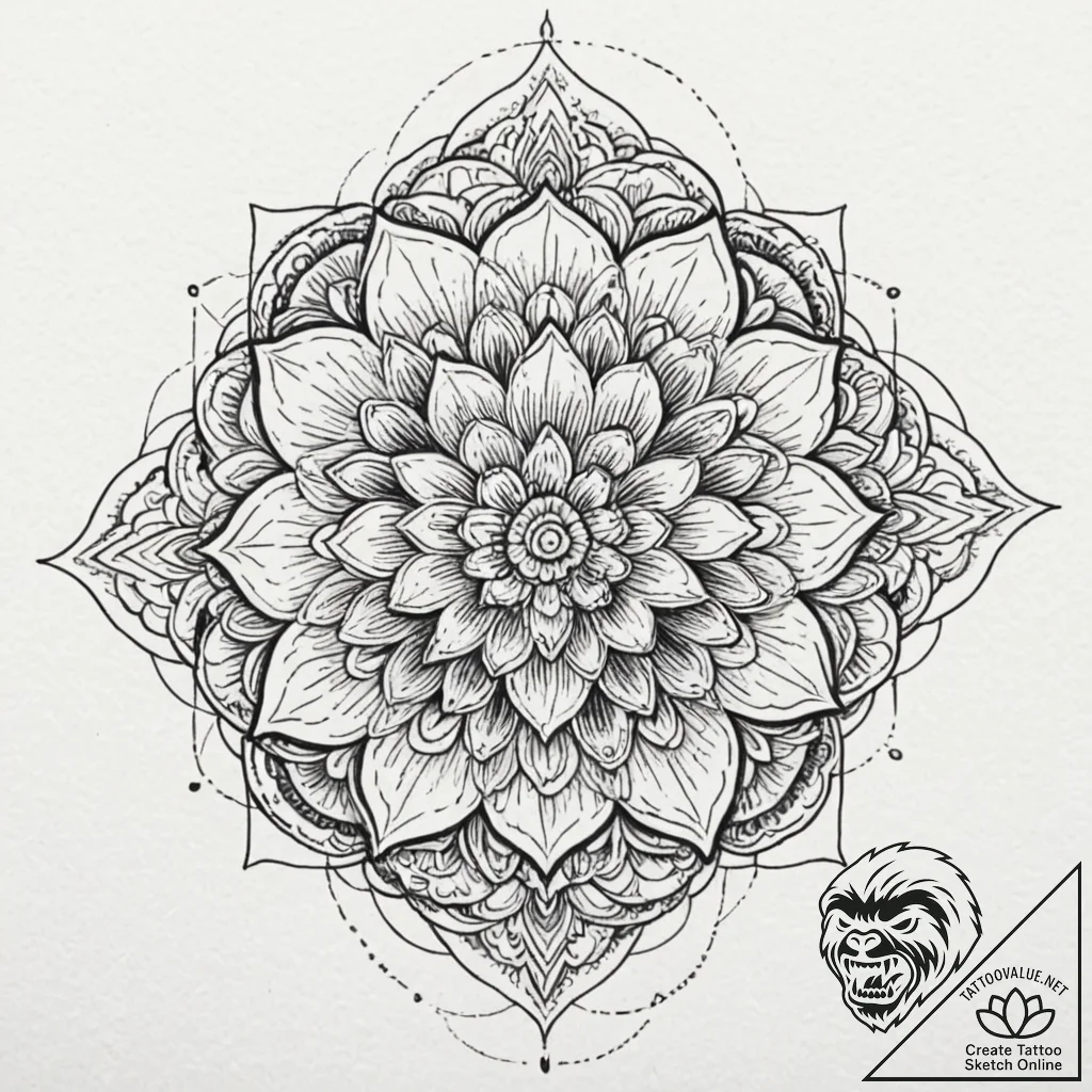 Blood blossom blooming in darkness, ink illus... - tattoo sketch (№1752282731_0, 12.07.2025 01:12) — tattoovalue.net