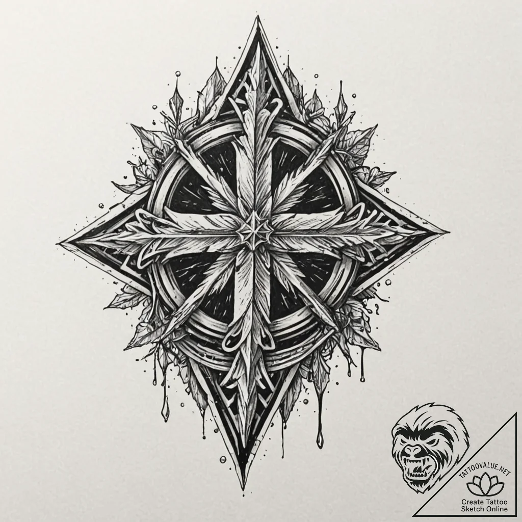 Frozen relic glowing beneath ice, concept art... - tattoo sketch (№1752283063_0, 12.07.2025 01:17) — tattoovalue.net